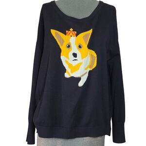 French Connection Welsh Corgi Dog Sweater Size Large